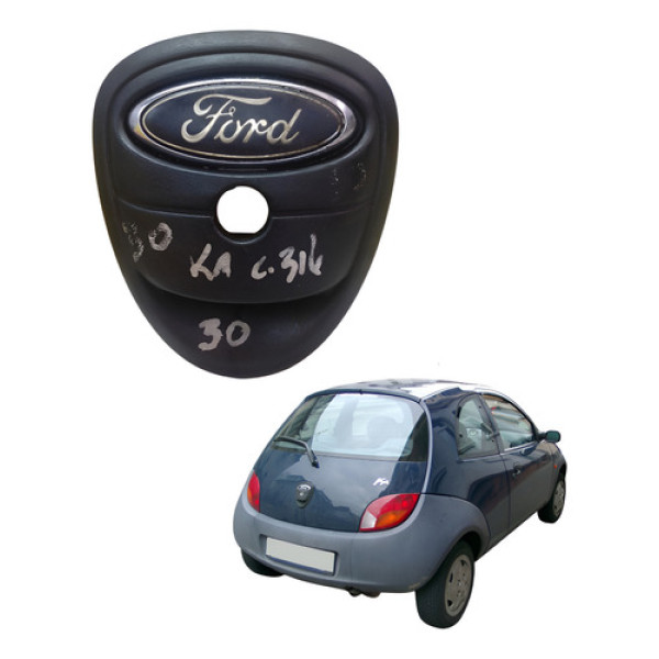 Moldura Puxador Emblema Tampa Traseira Ford Ka 1997 2002 Preto