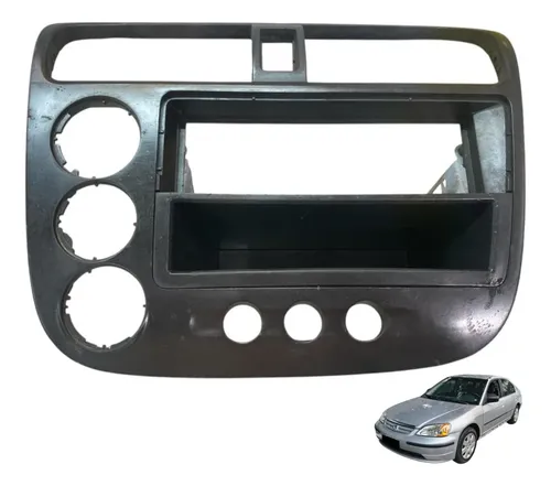 Moldura Painel Central Honda Civic 2001 2002 A 2005 2006 Preto