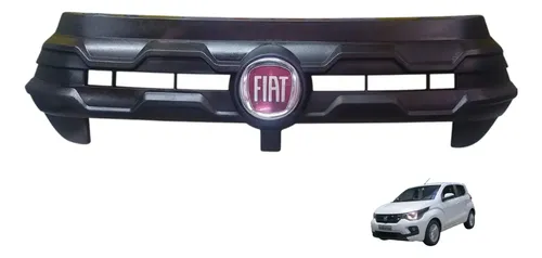 Grade Frontal Superior Fiat Mobi 2016 A 2019 Preto Fosco Preto Fosco